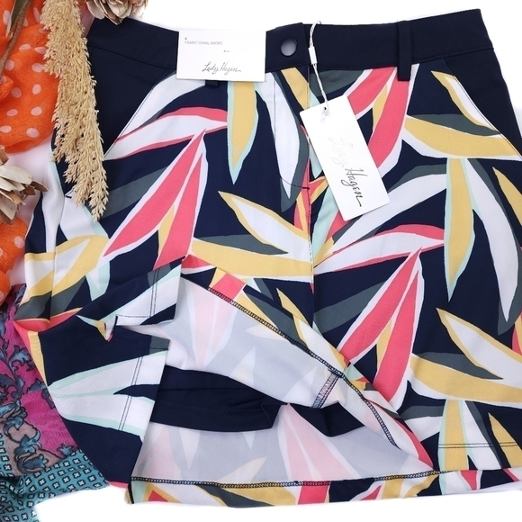 New Lady Hagen Navy Blue Floral Golf Tennis Skort Sz 4 - Picture 1 of 10